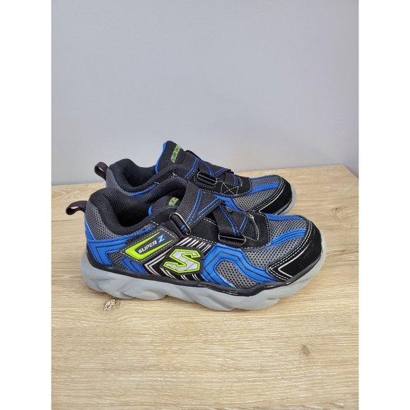 Skechers Kids 95445L Revel Sneaker Black/Gray/Royal Blue 1M US Little Kid - Picture 3 of 9